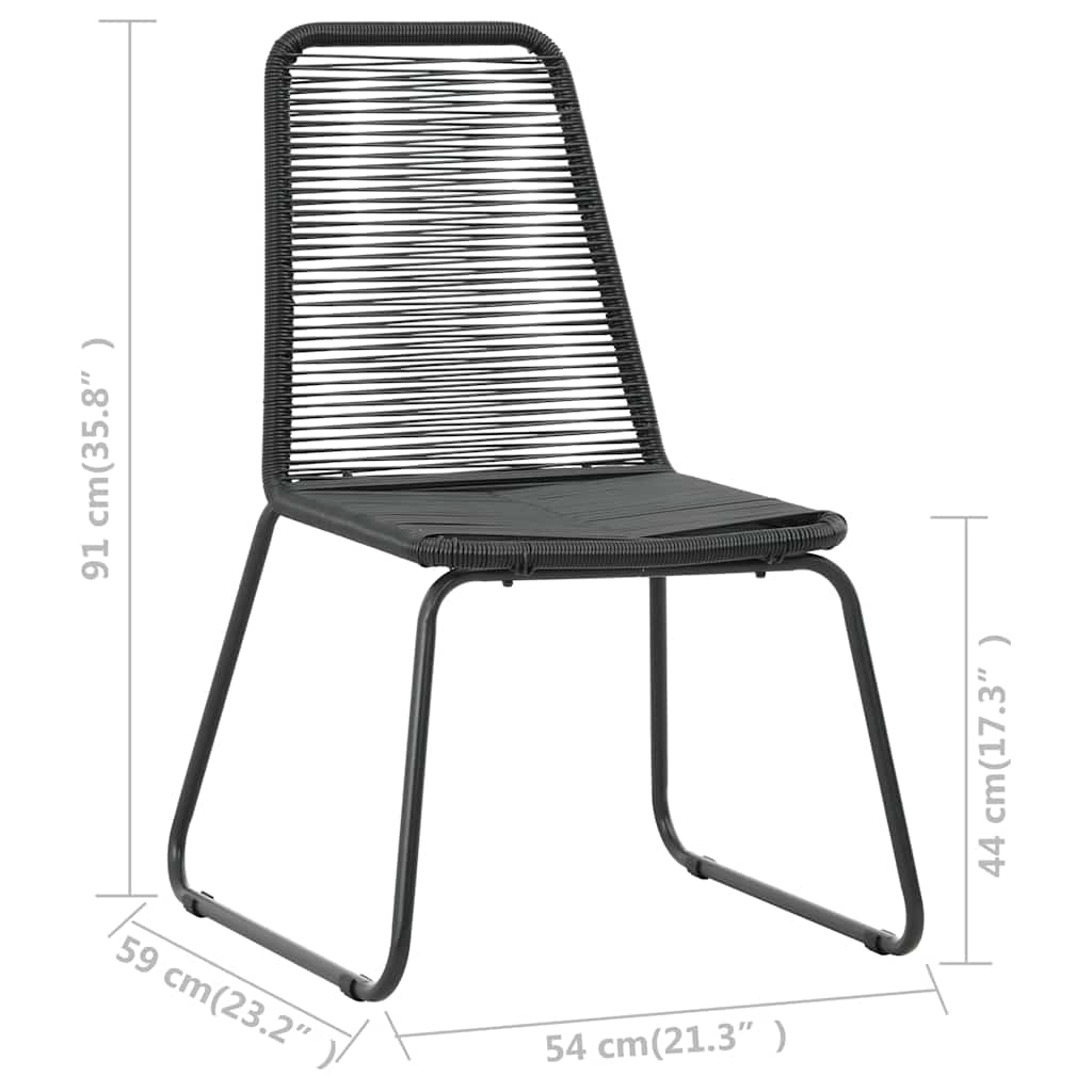 7-dijelni vrtni blagovaonski set od PVC ratana crni