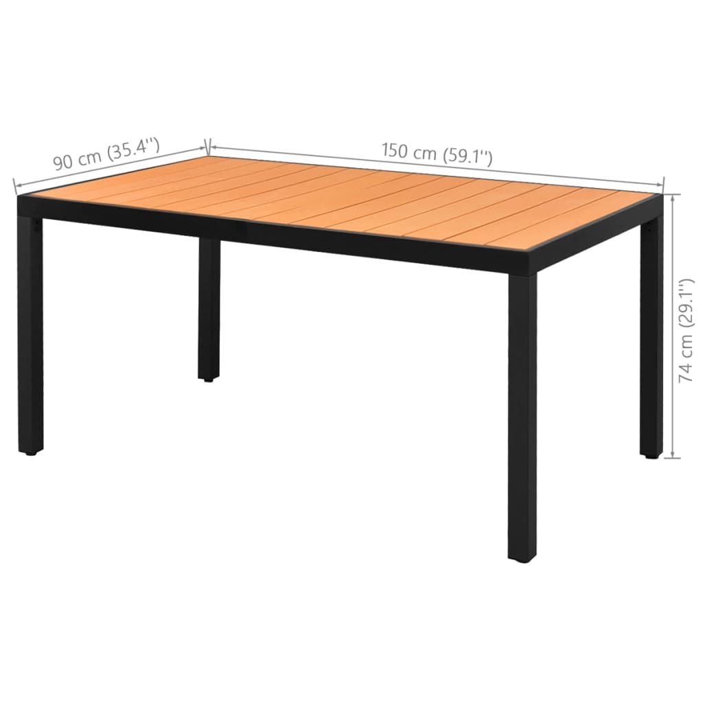 7-dijelni vrtni blagovaonski set od PVC ratana crno-smeđi