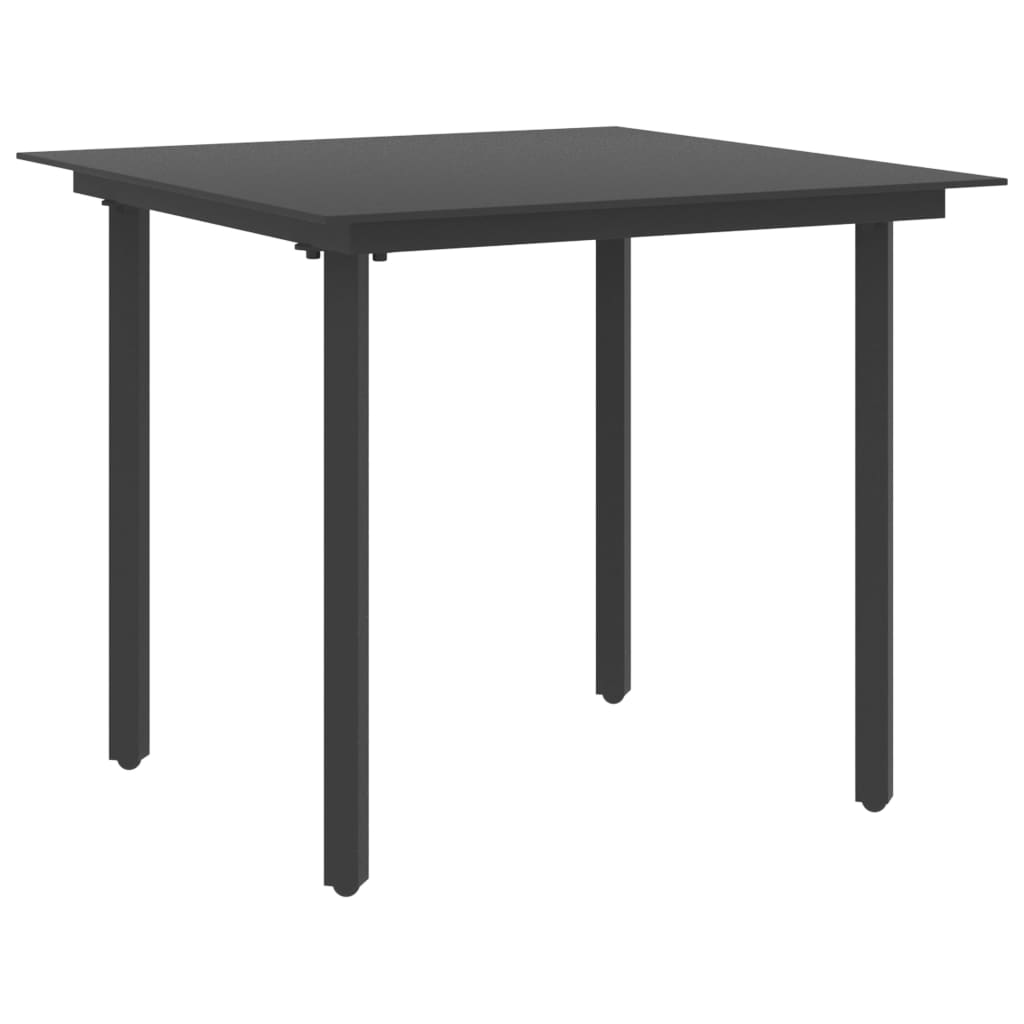 3-dijelni vrtni blagovaonski set od PVC ratana crni