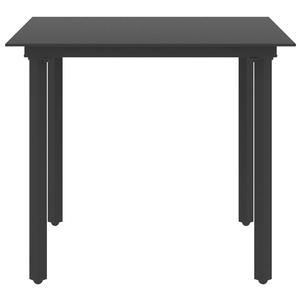3-dijelni vrtni blagovaonski set od PVC ratana crni