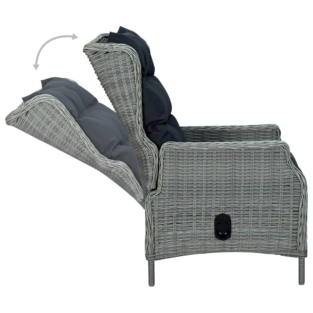 9-dijelni vrtni blagovaonski set od poliratana svjetlosivi