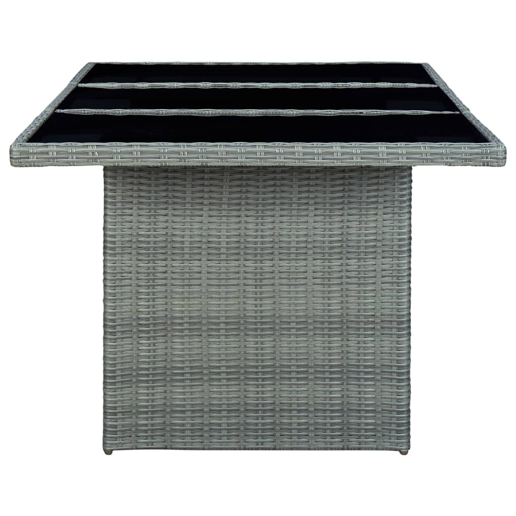 9-dijelni vrtni blagovaonski set od poliratana svjetlosivi
