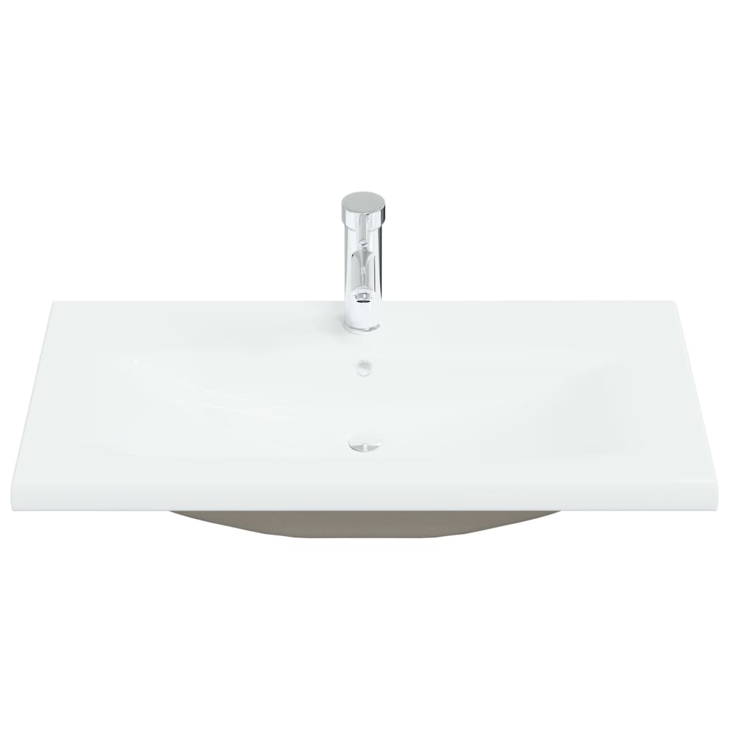 Ugradbeni umivaonik sa slavinom 81x39x18 cm keramički bijeli