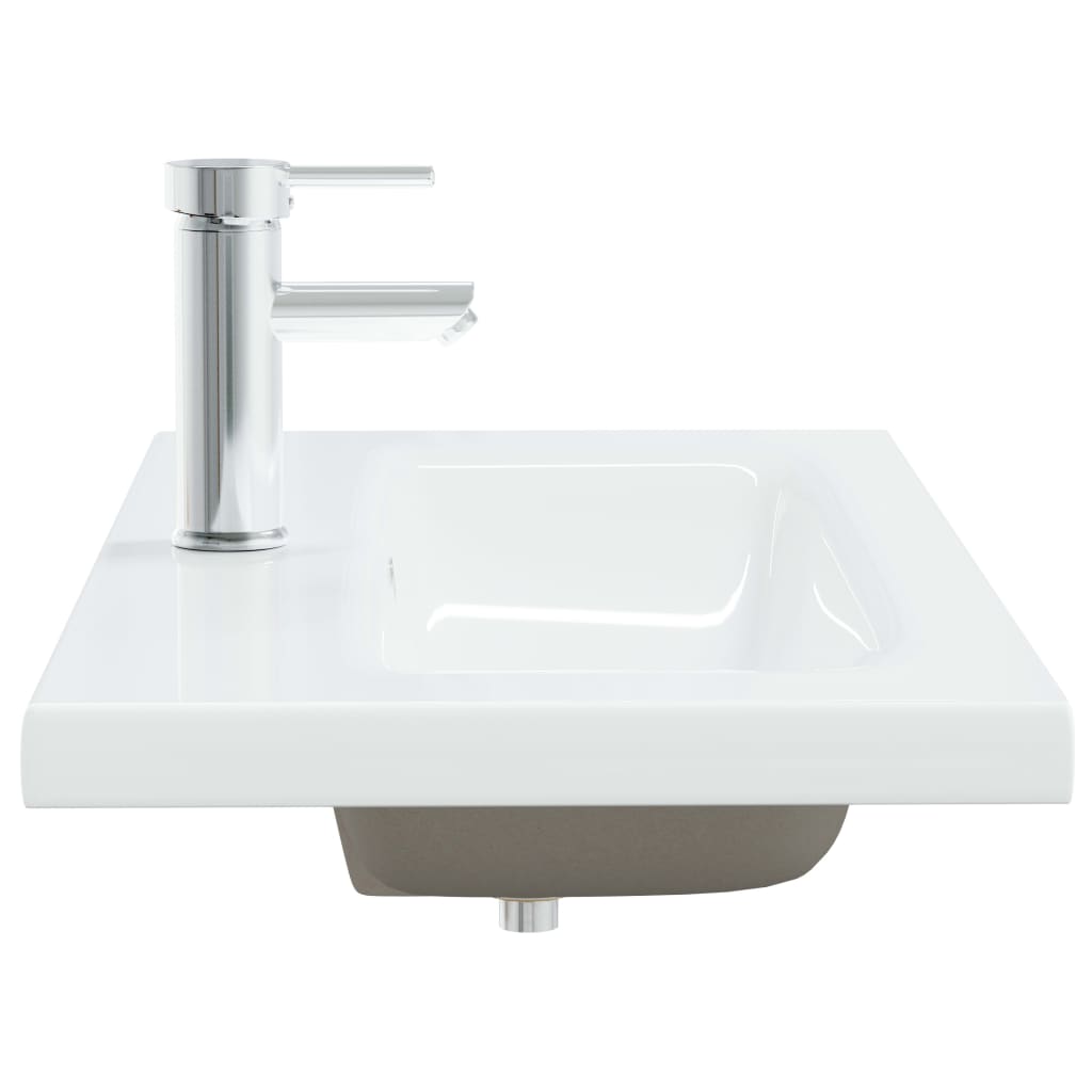 Ugradbeni umivaonik sa slavinom 81x39x18 cm keramički bijeli