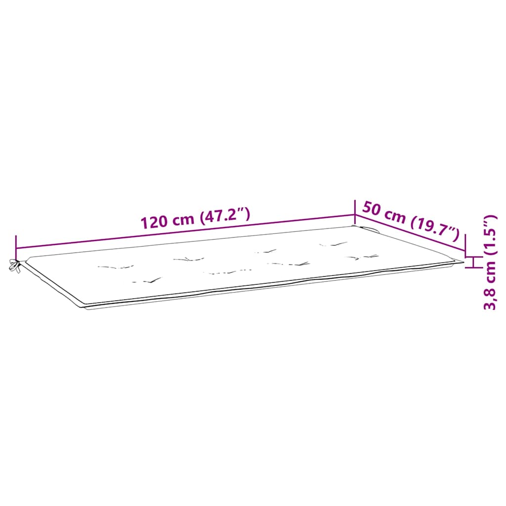 Vrtna klupa dvosjed s jastukom 120 cm masivno drvo eukaliptusa