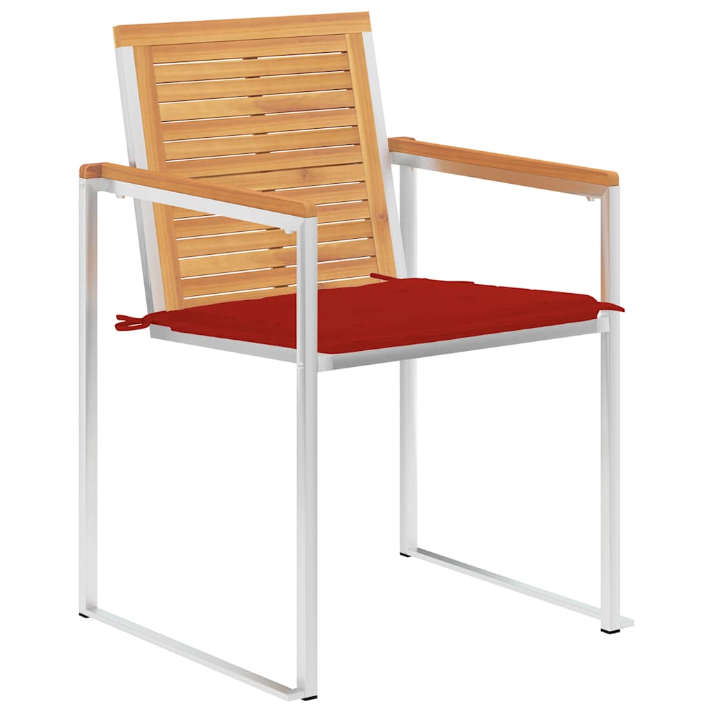 Vrtne stolice s jastucima 2 kom od masivne tikovine i čelika