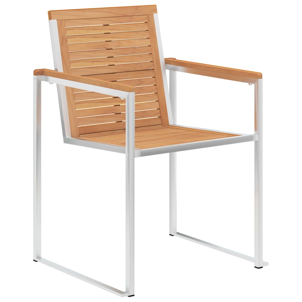Vrtne stolice s jastucima 2 kom od masivne tikovine i čelika