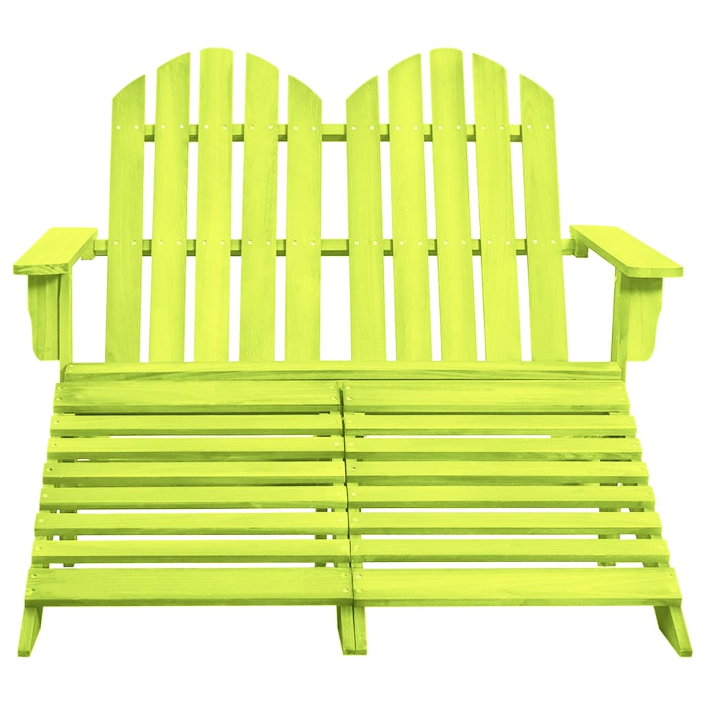 Vrtni dvosjed Adirondack od jelovine s otomanom zeleni