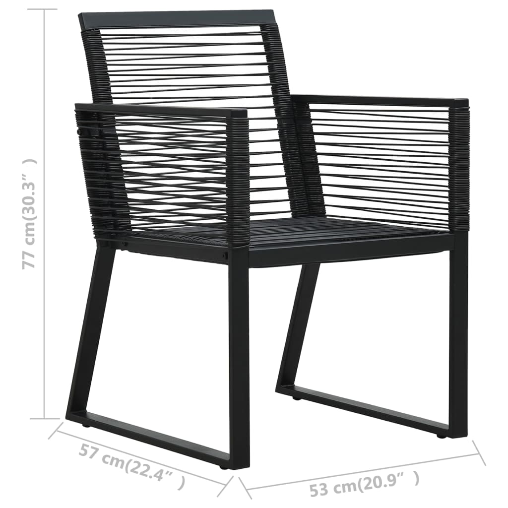 9-dijelni vrtni blagovaonski set od PVC ratana crni