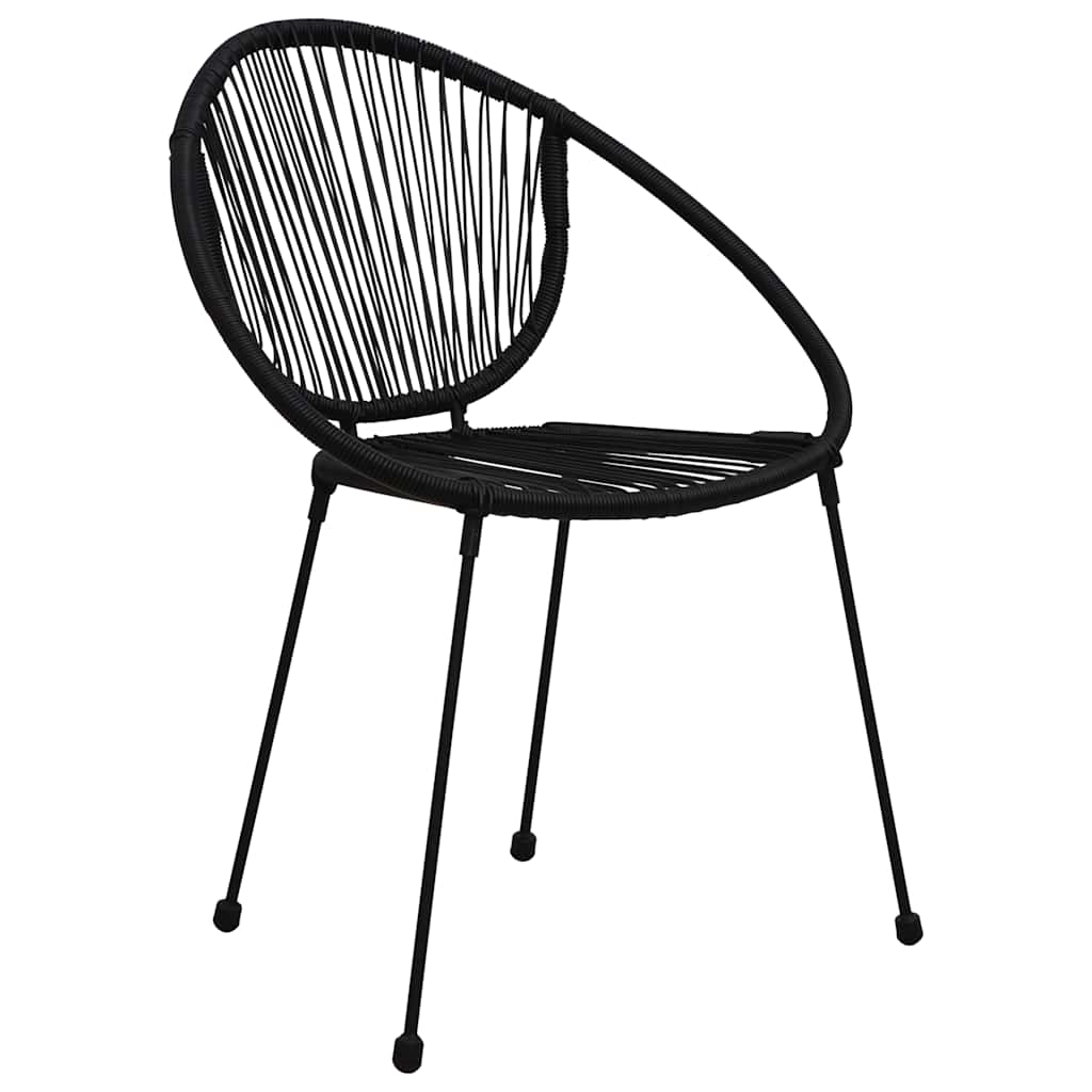 3-dijelni vrtni blagovaonski set od PVC ratana crni