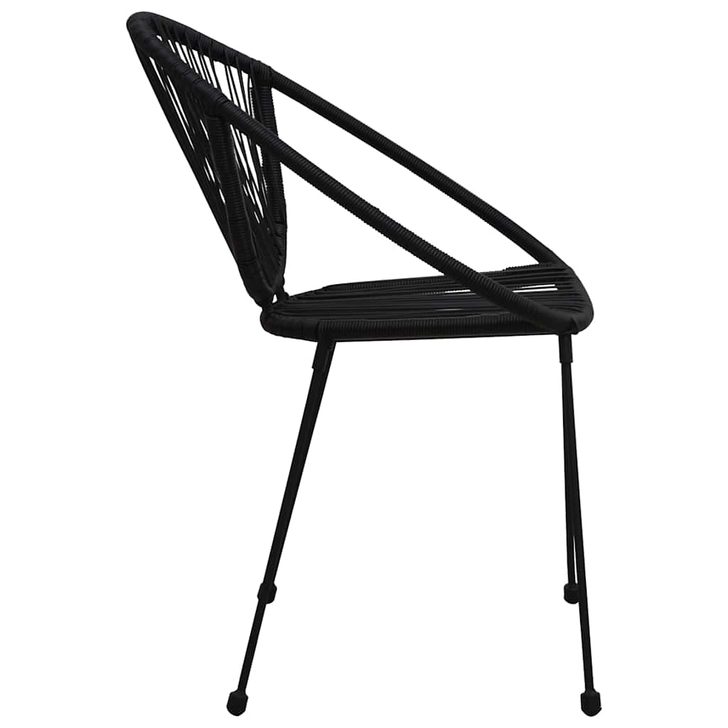 3-dijelni vrtni blagovaonski set od PVC ratana crni