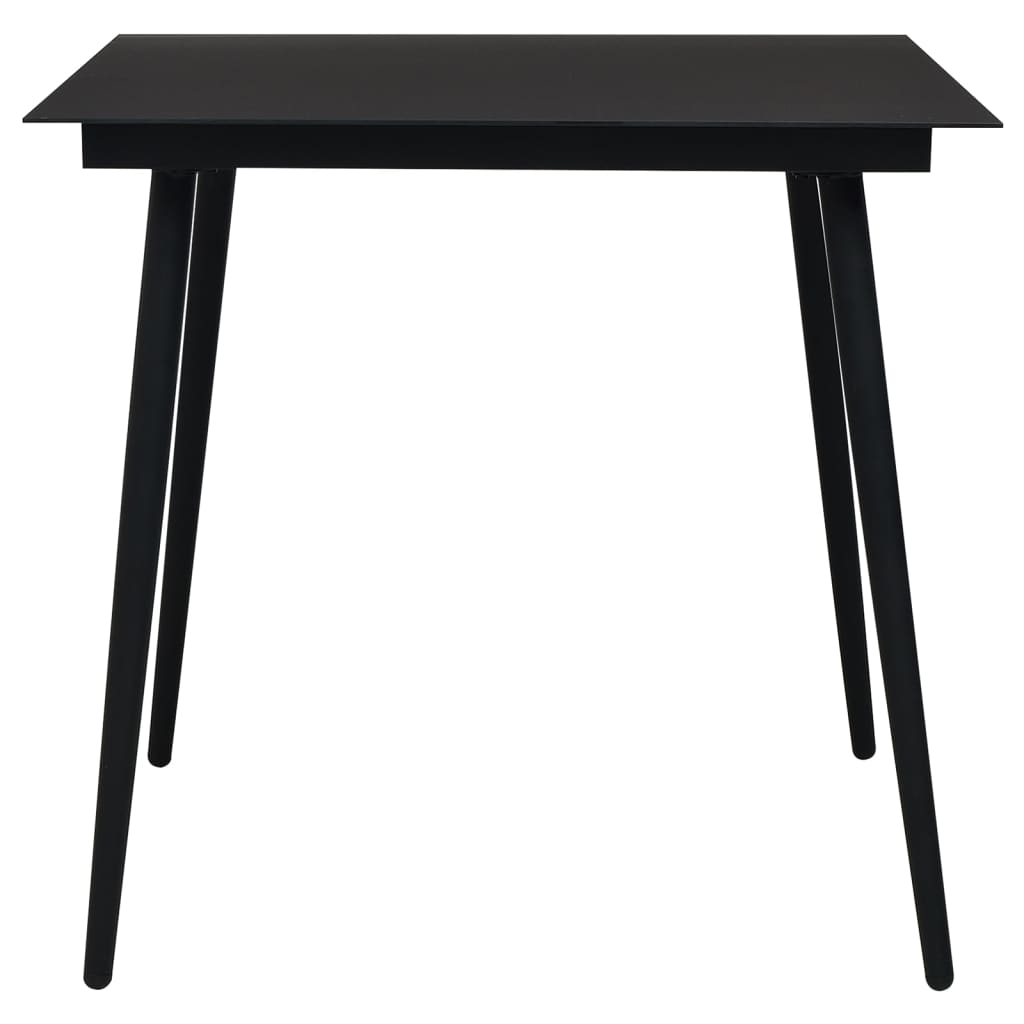3-dijelni vrtni blagovaonski set od PVC ratana crni
