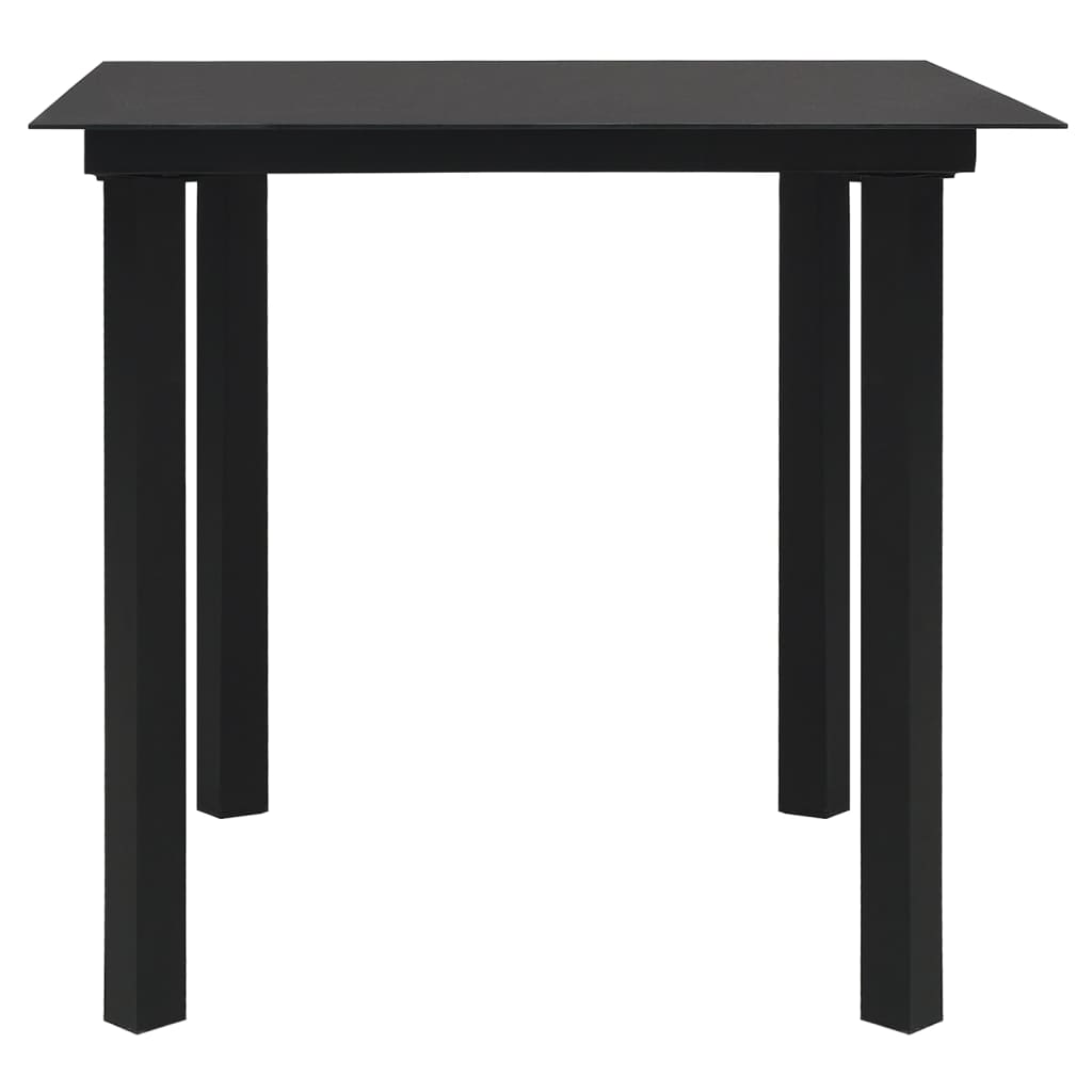 3-dijelni vrtni blagovaonski set od PVC ratana crni