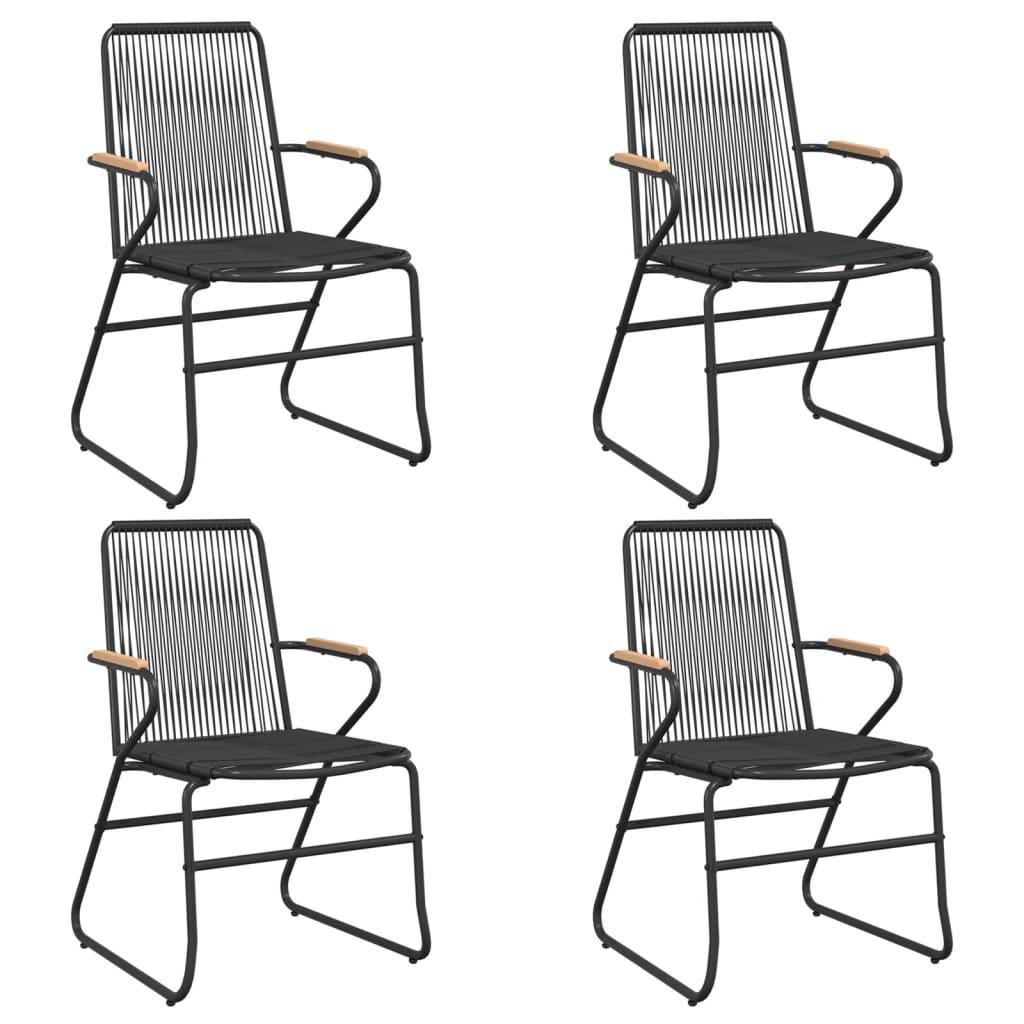 5-dijelni vrtni blagovaonski set od PVC ratana crni