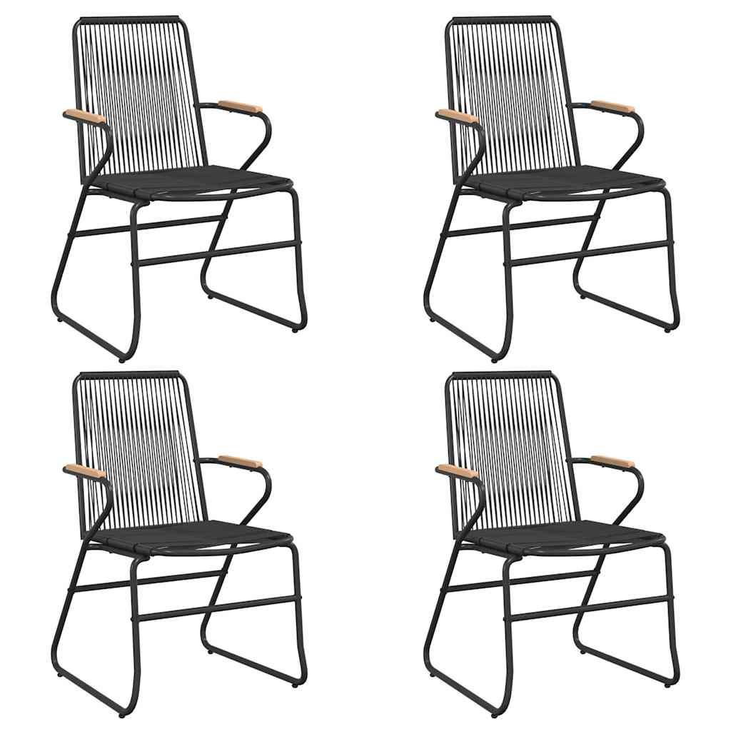 5-dijelni vrtni blagovaonski set od PVC ratana crni Crna