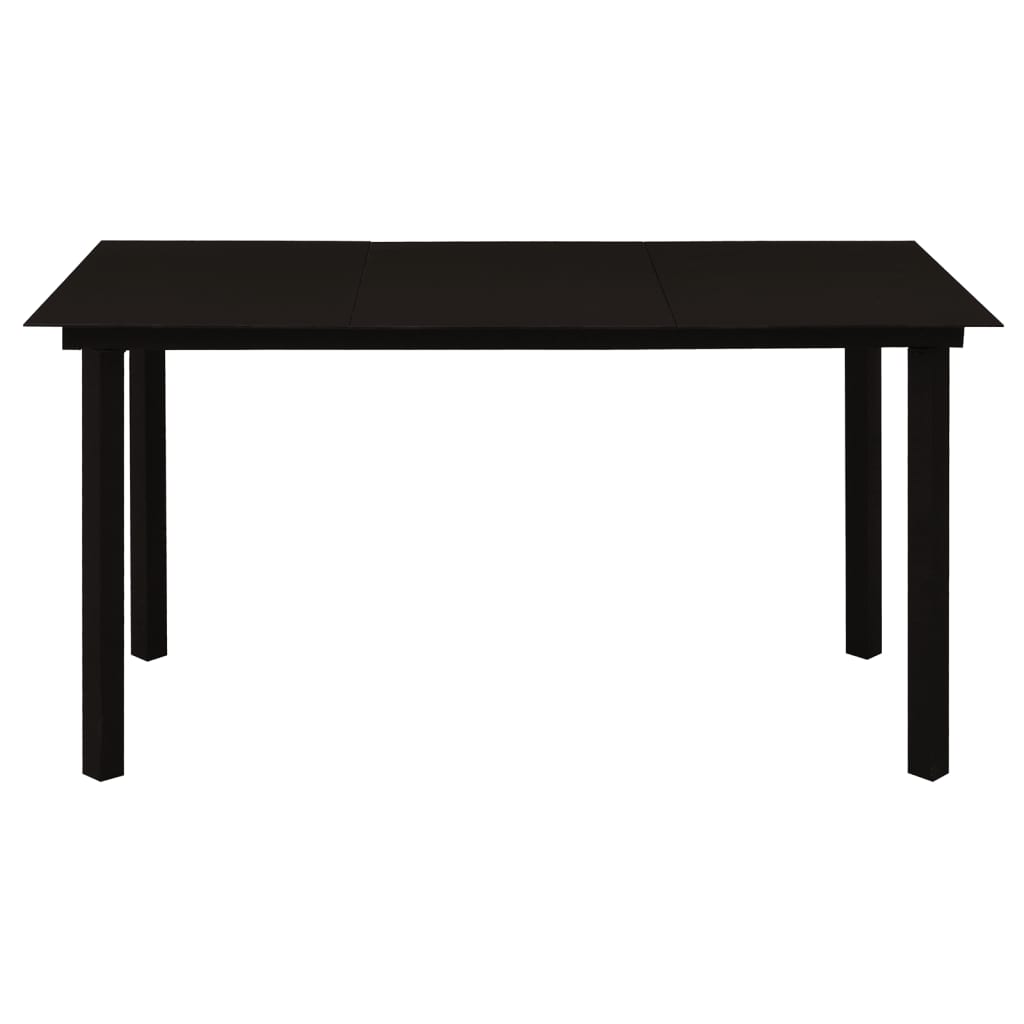7-dijelni vrtni blagovaonski set od PVC ratana crni