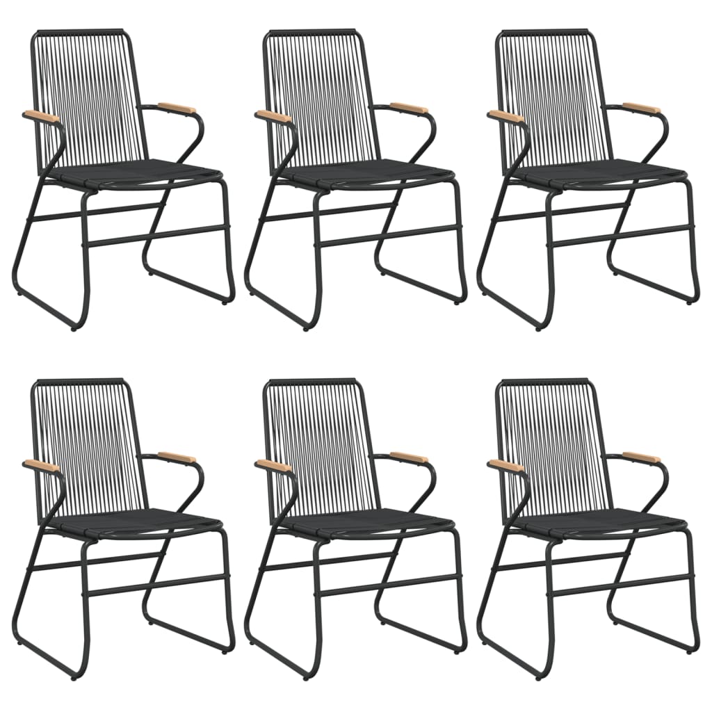 7-dijelni vrtni blagovaonski set od PVC ratana crni