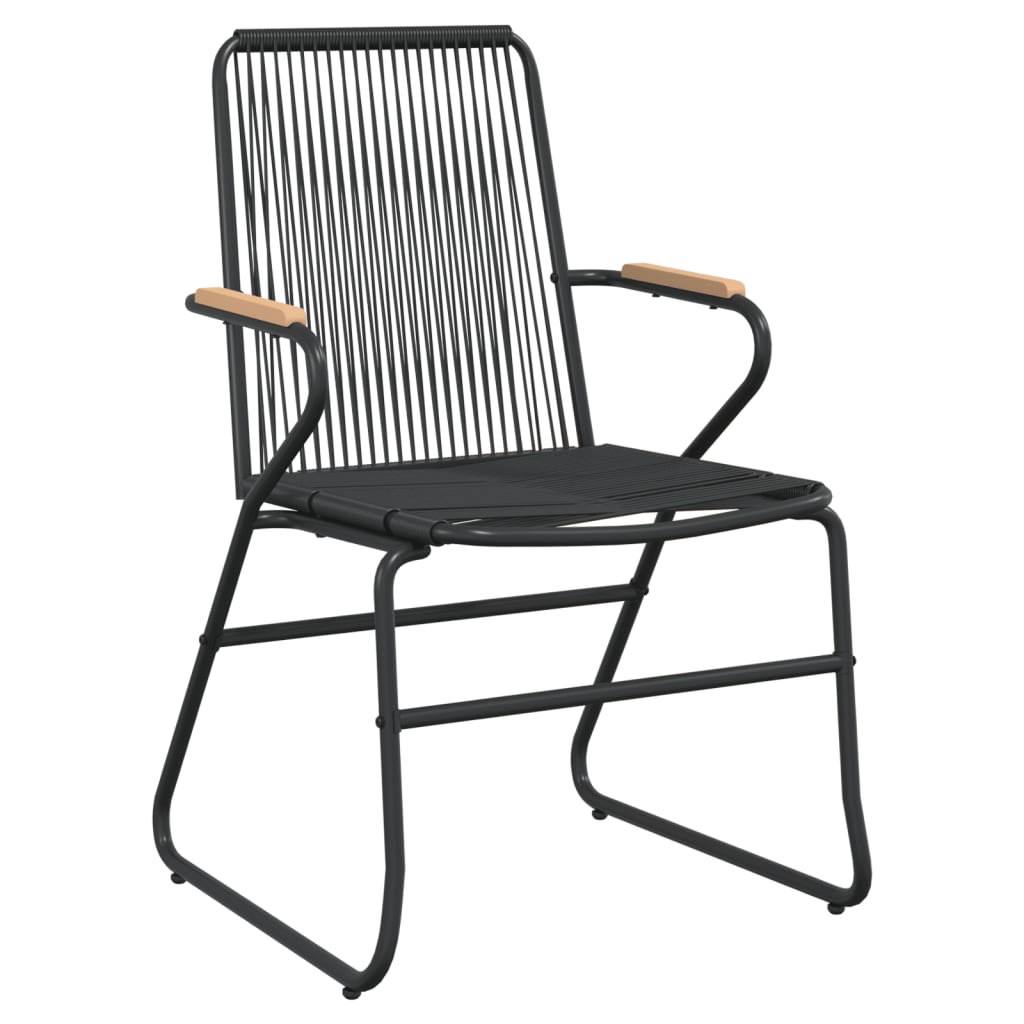 7-dijelni vrtni blagovaonski set od PVC ratana crni