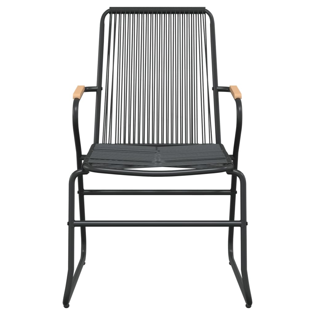7-dijelni vrtni blagovaonski set od PVC ratana crni