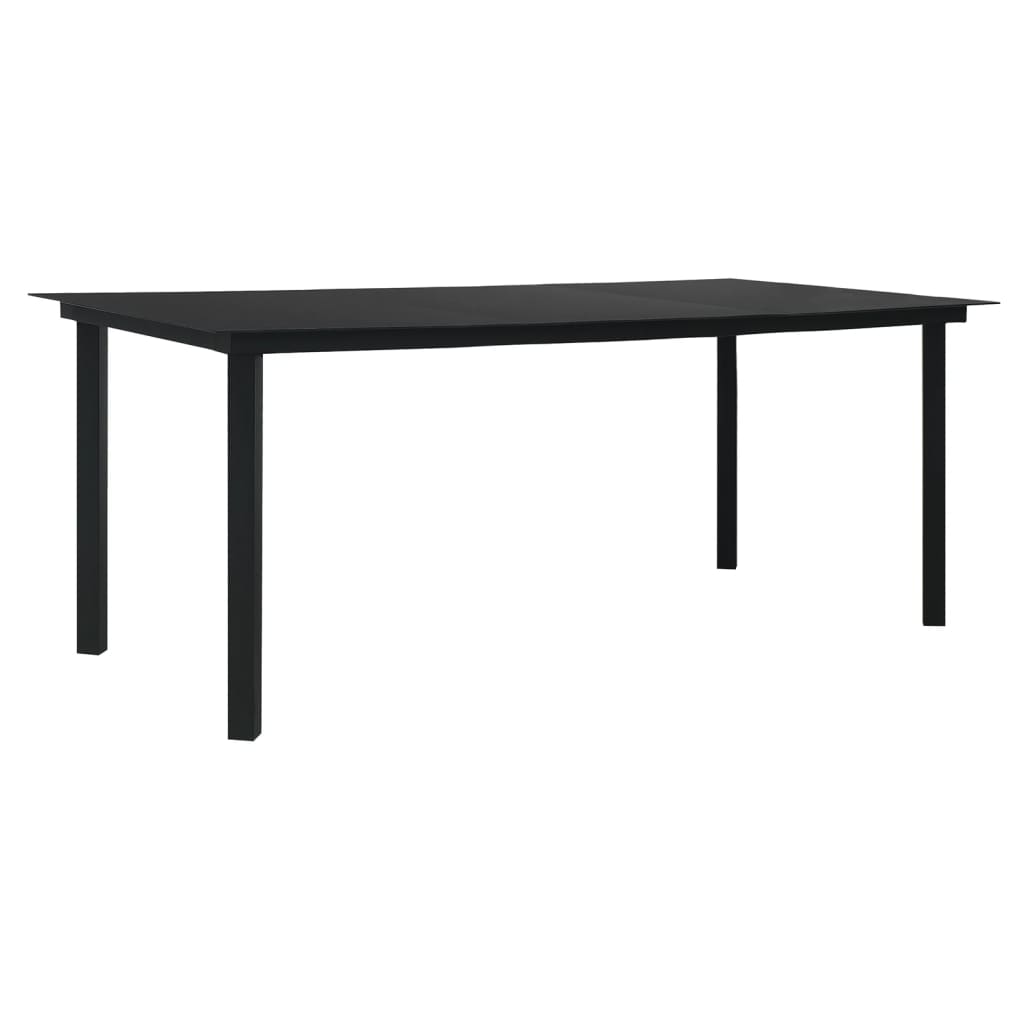 7-dijelni vrtni blagovaonski set od PVC ratana crni