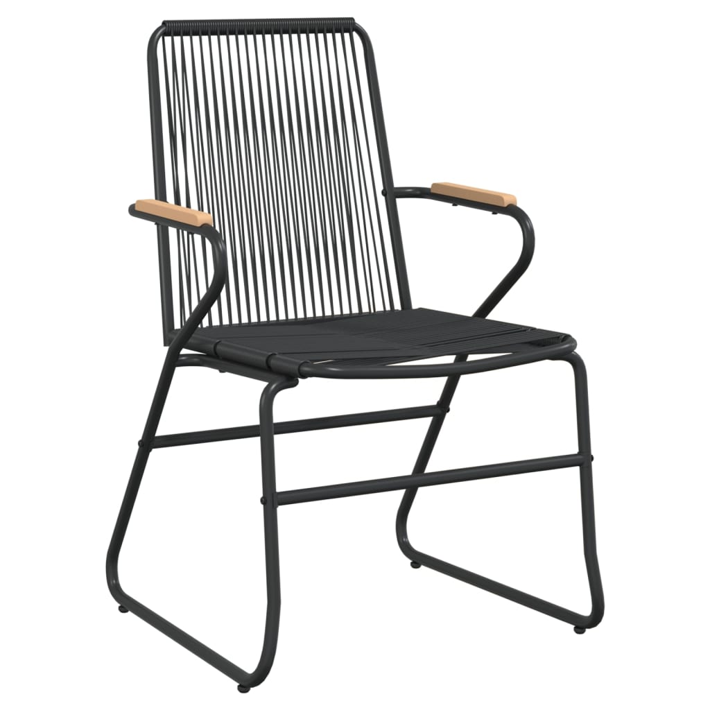 9-dijelni vrtni blagovaonski set od PVC ratana crni