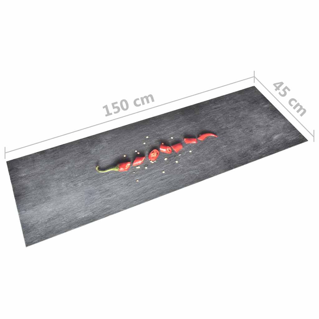Kuhinjski tepih s uzorkom feferona perivi 45 x 150 cm