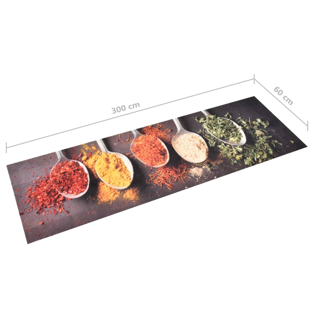 Kuhinjski tepih s uzorkom žlica perivi 60 x 300 cm