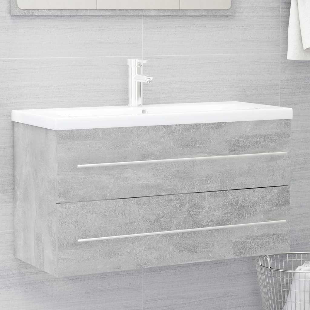 2-dijelni set kupaonskog namještaja od iverice siva boja betona