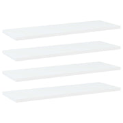 Police za knjige 4 kom bijele 60x20x1,5 cm konstruirano drvo
