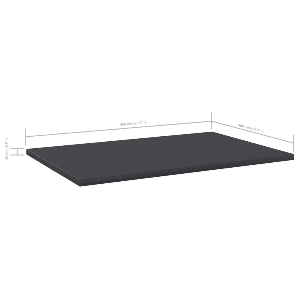 Police za knjige 8 kom sive 60 x 40 x 1,5 cm od iverice