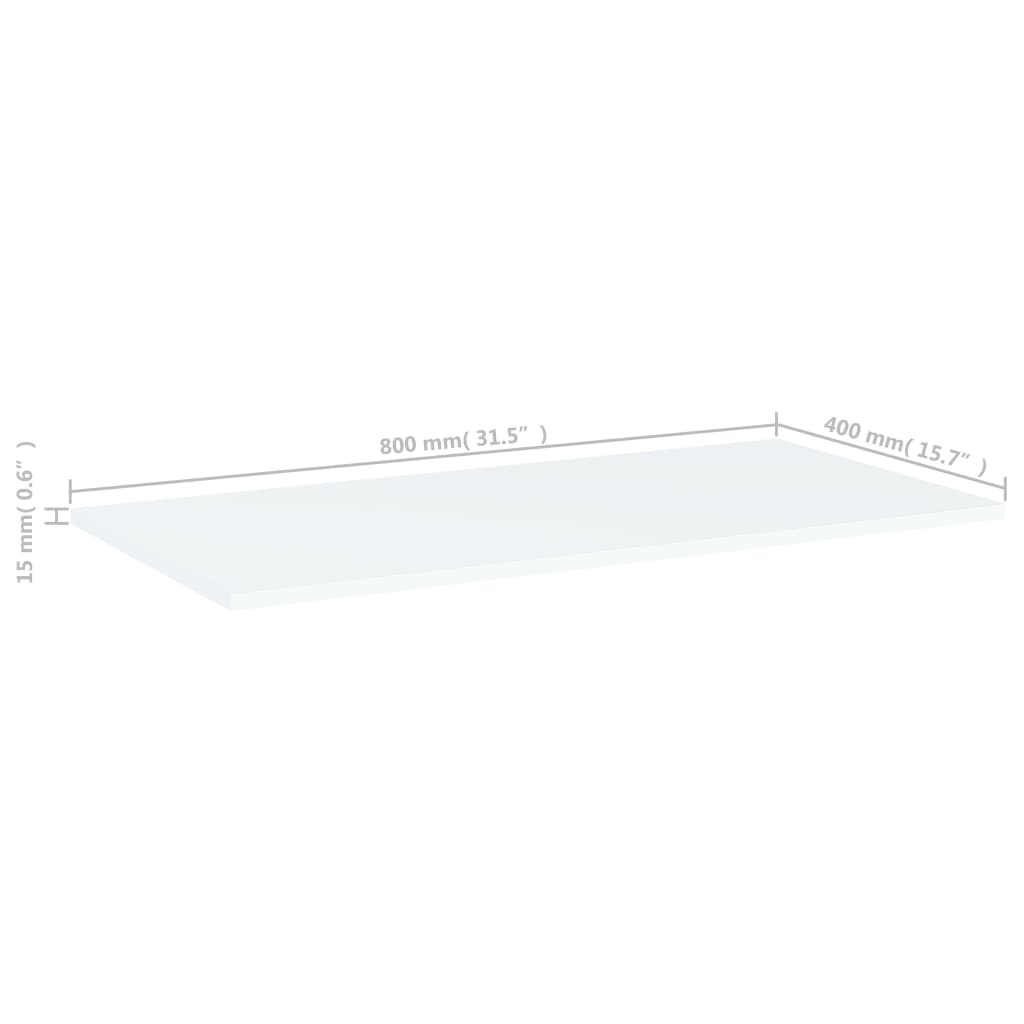 Police za knjige 4 kom bijele 80x40x1,5 cm konstruirano drvo