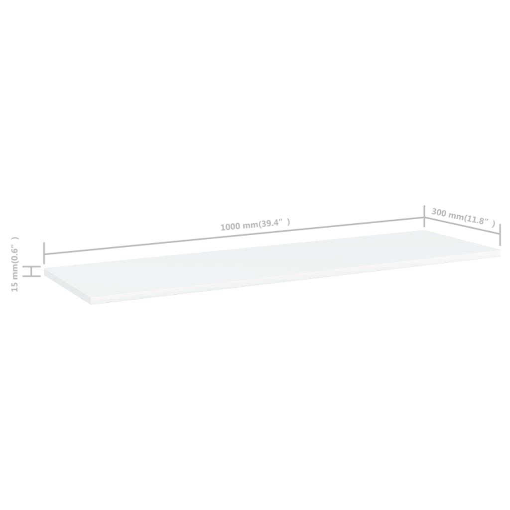 Police za knjige 8 kom bijele 100 x 30 x 1,5 cm od iverice