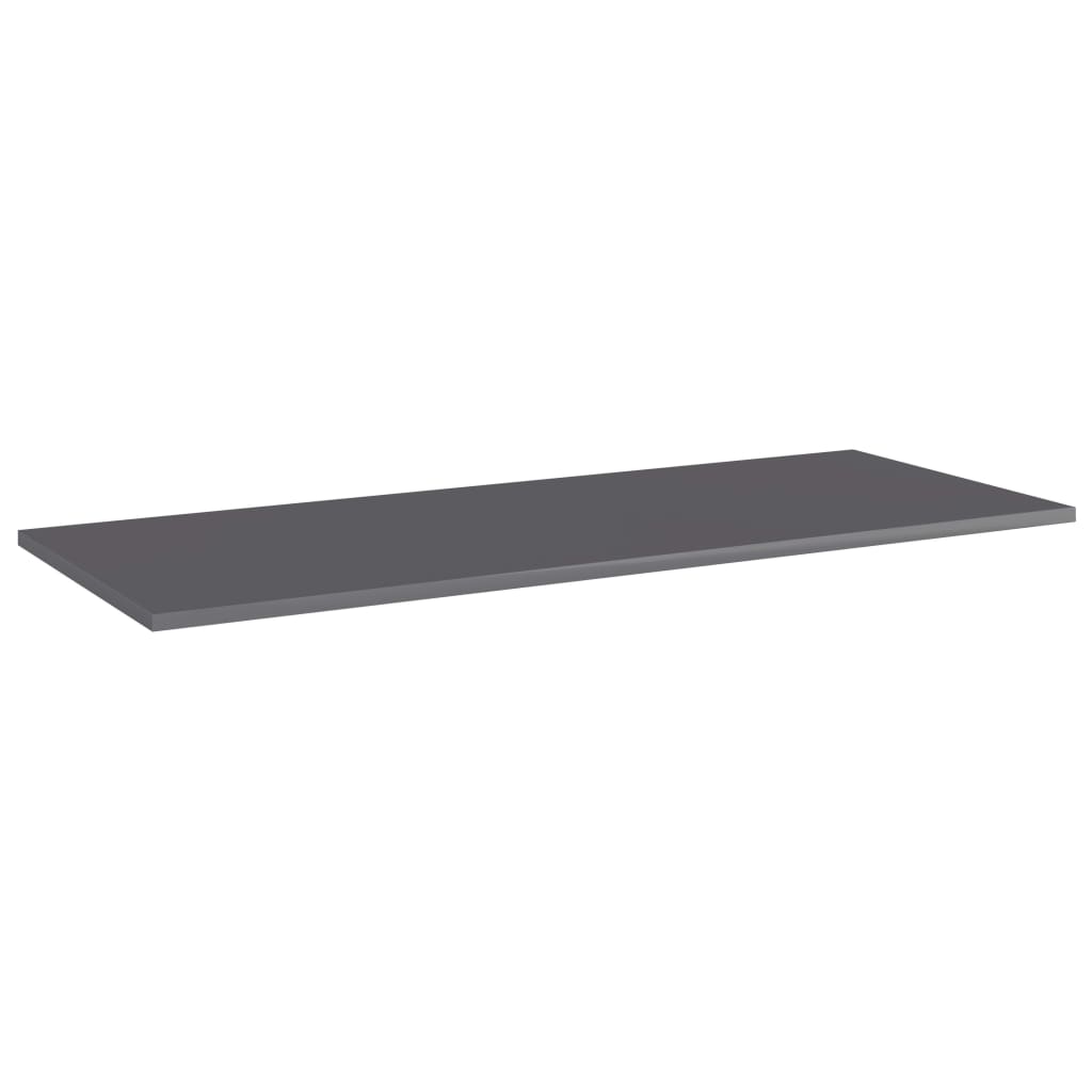 Police za knjige 4 kom visoki sjaj sive 100x40x1,5 cm iverica