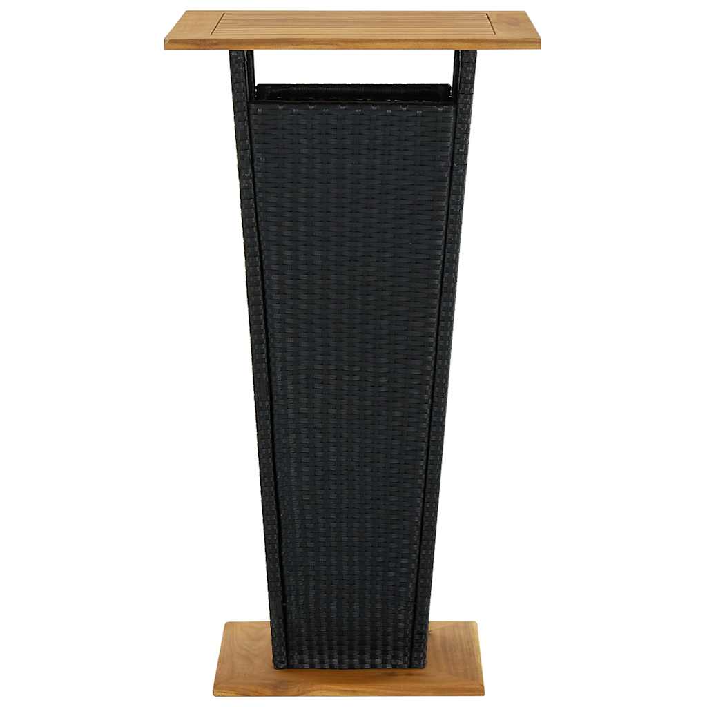 5-dijelni vrtni barski set od poliratana s jastucima crni Crna 60 cm table length
