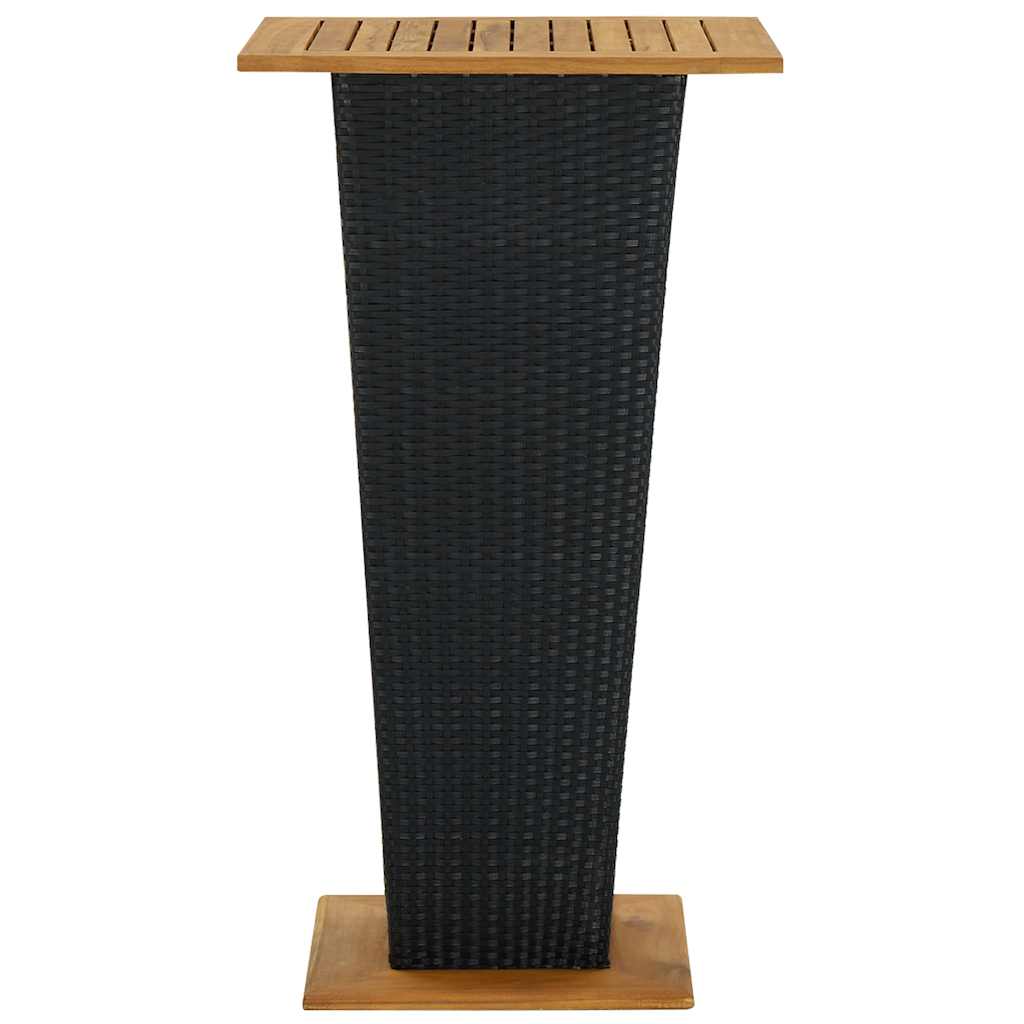 5-dijelni vrtni barski set od poliratana s jastucima crni Crna 60 cm table length