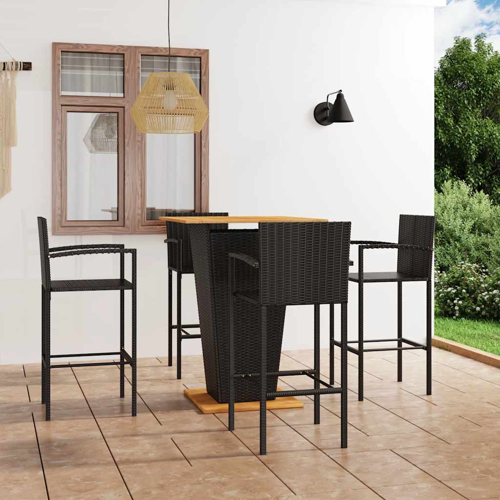 5-dijelni vrtni barski set crni