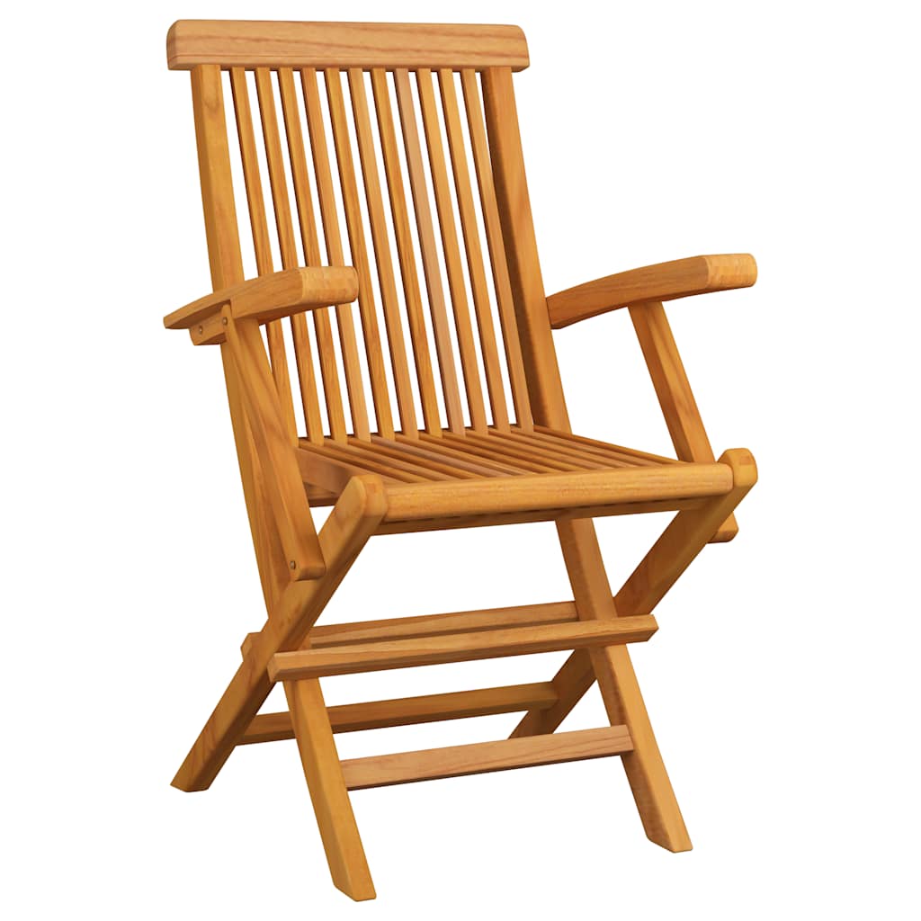 Vrtne stolice s krem jastucima 2 kom od masivne tikovine