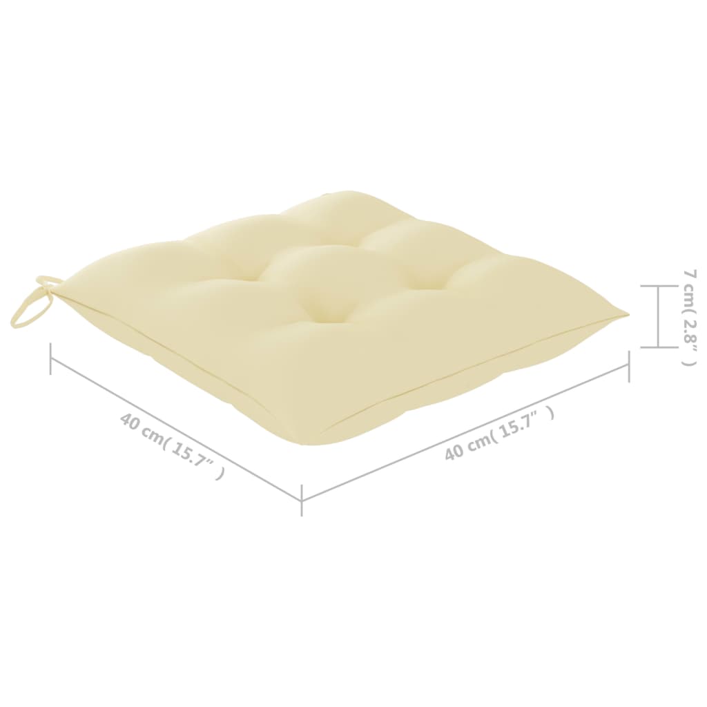 Vrtne stolice s krem bijelim jastucima 6 kom masivna tikovina