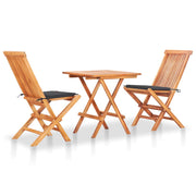 3-dijelni bistro set s antracit jastucima od masivne tikovine Antracitno siva