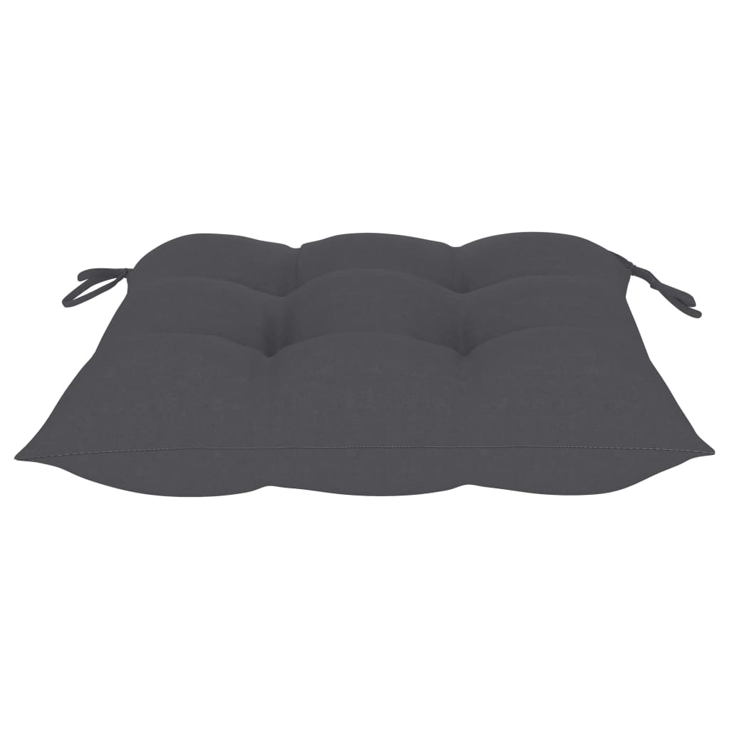 3-dijelni bistro set s antracit jastucima od masivne tikovine
