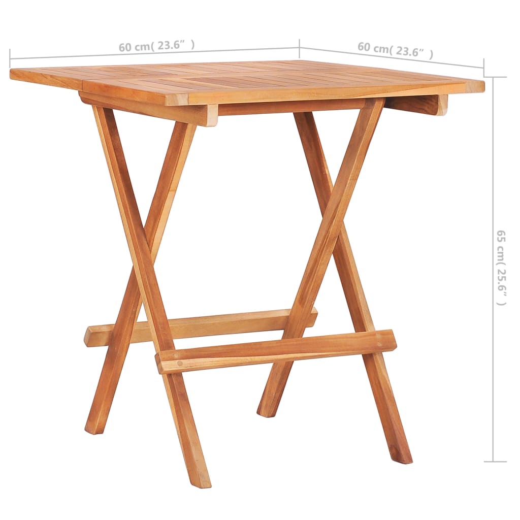 3-dijelni bistro set s crnim jastucima od masivne tikovine