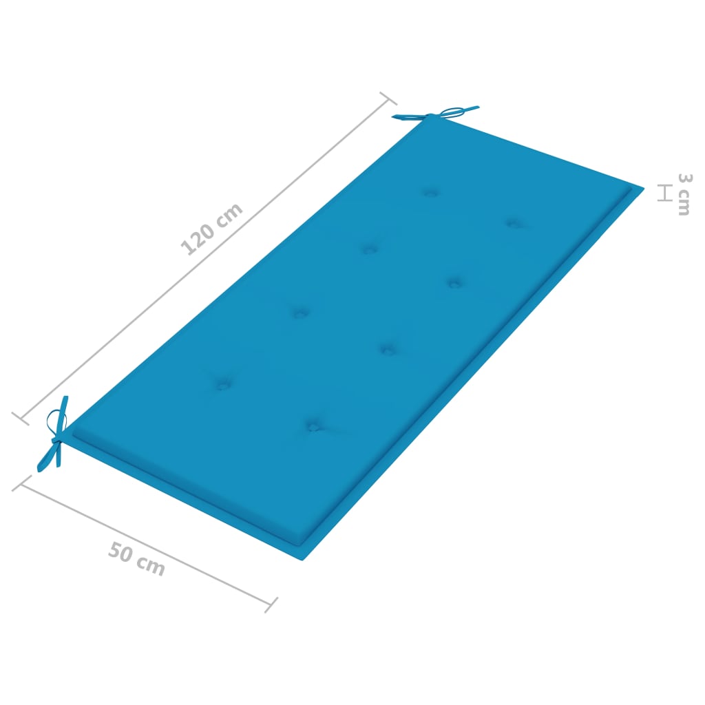 Vrtna klupa s jastukom 120 cm od masivnog bagremovog drva