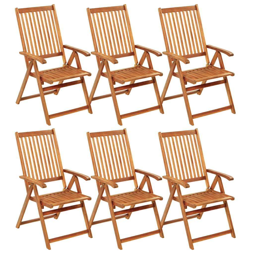 Sklopive stolice 6 kom s jastucima od punog bagremovog drveta Crvena 120 x 50 x 3 cm