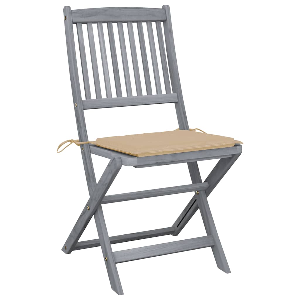 Sklopive vrtne stolice s jastucima 4 kom masivno bagremovo drvo