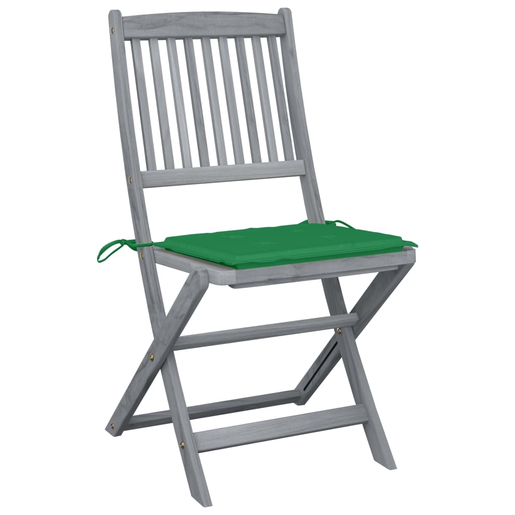 Sklopive vrtne stolice s jastucima 4 kom masivno bagremovo drvo