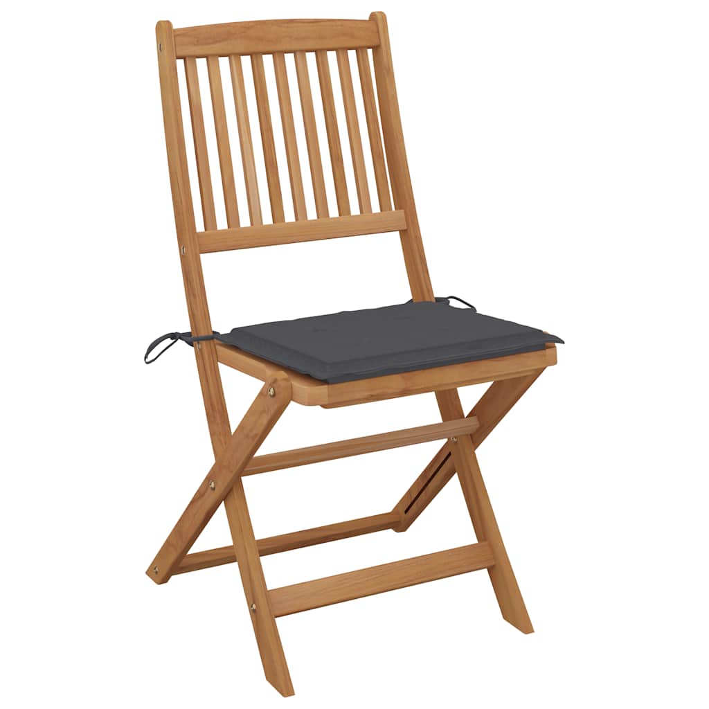 Sklopive vrtne stolice s jastucima 4 kom od bagremovog drva