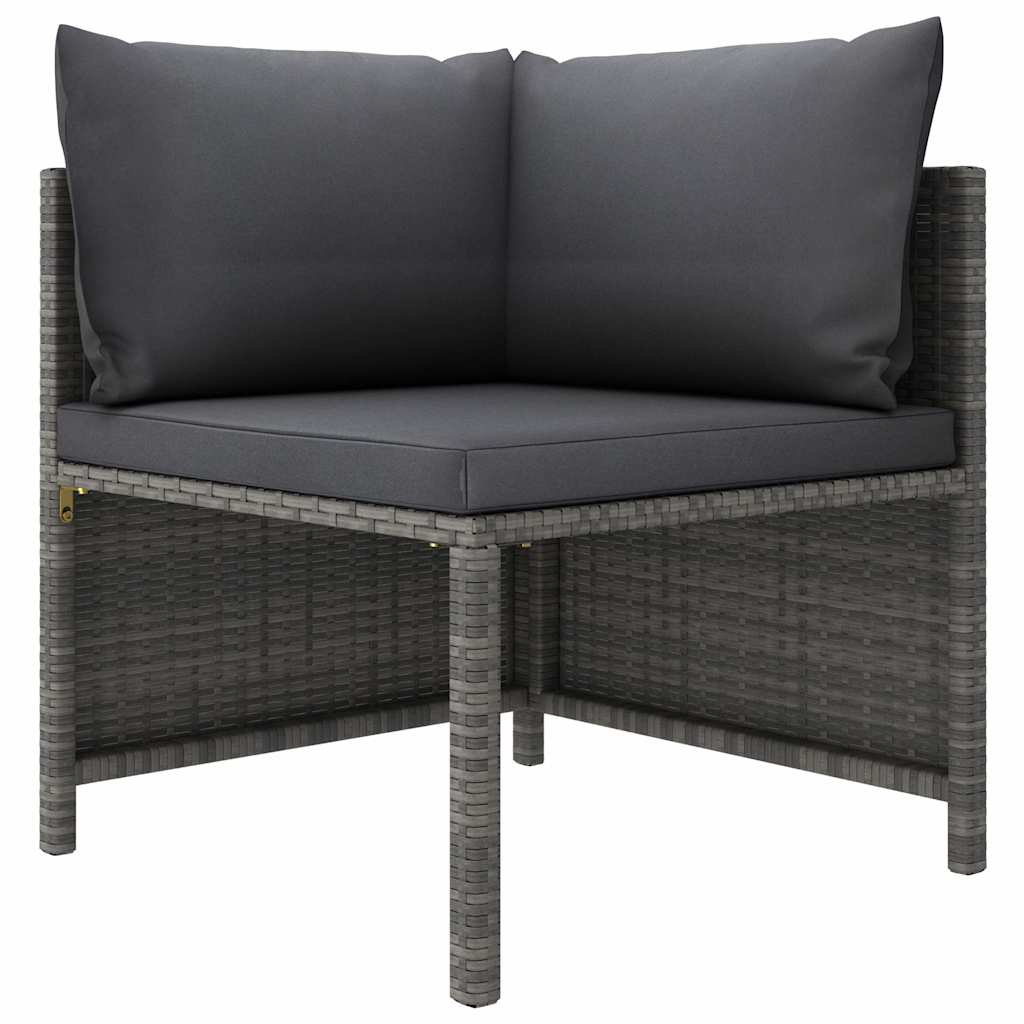 8-dijelna vrtna garnitura od poliratana s jastucima siva