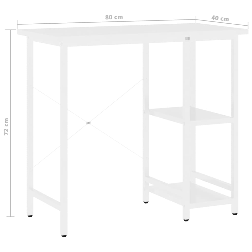 Stol za računalo bijeli 80 x 40 x 72 cm od MDF-a i metala