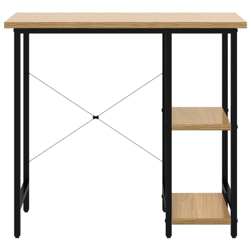 Stol za računalo crni i boja hrasta 80 x 40 x 72 cm MDF i metal