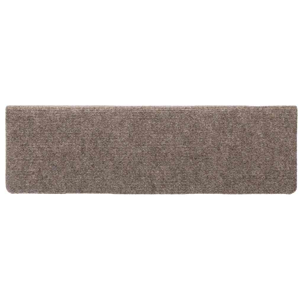 Prostirke za stepenice samoljepljive 15 kom 65x21x4 cm bež pravokutni rub